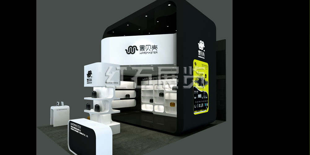 深圳礼品展黑贝壳展台设计效果图1