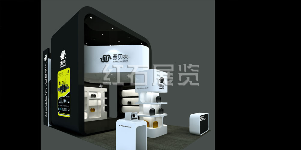 深圳礼品展黑贝壳展台设计效果图3
